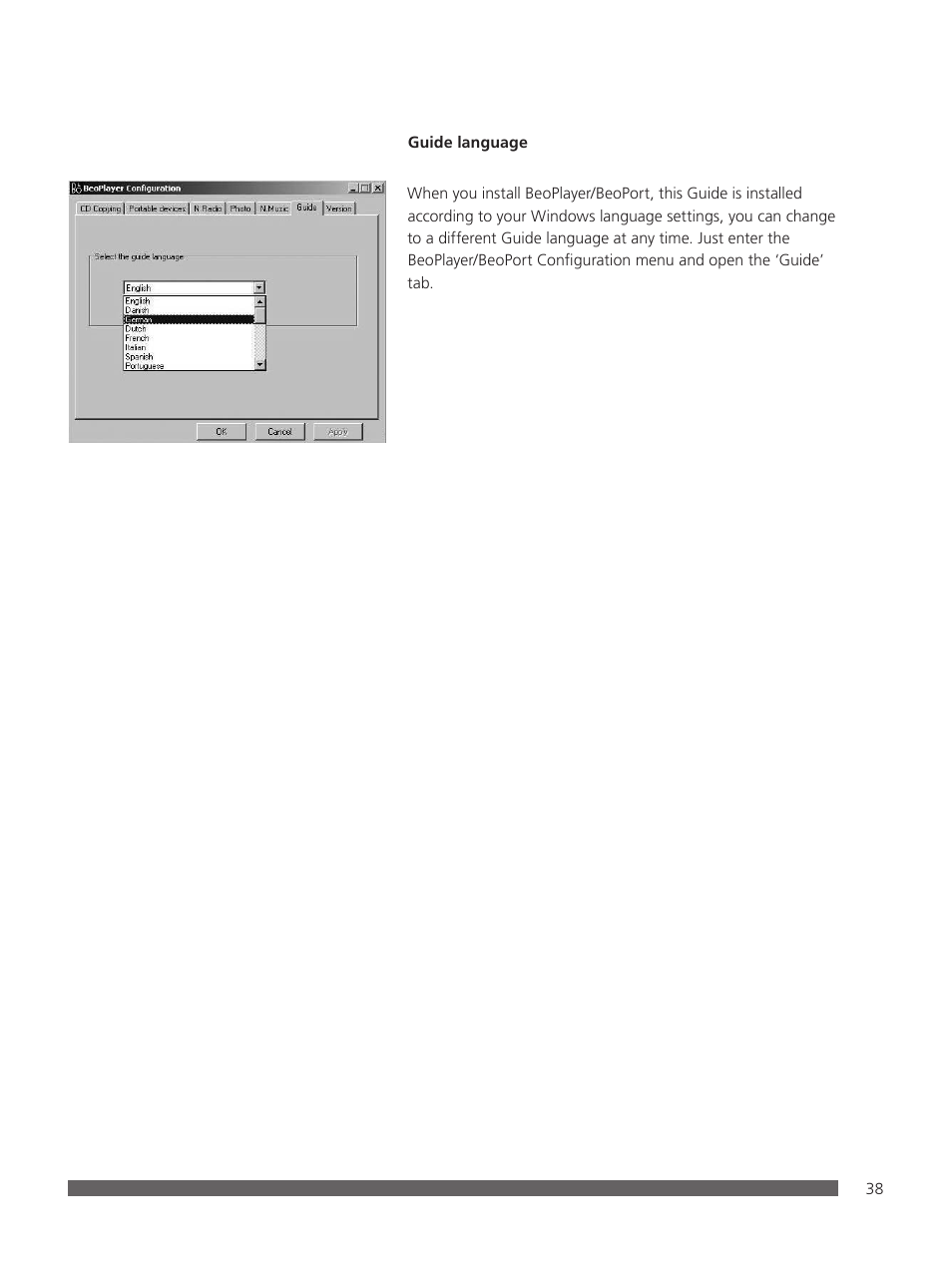 Bang & Olufsen BeoPlayer - User Guide User Manual | Page 38 / 52