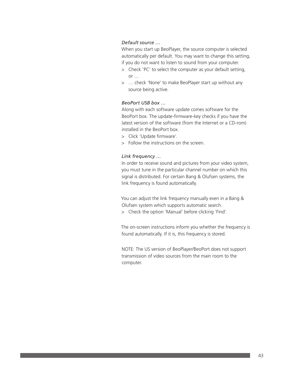Bang & Olufsen BeoPlayer - User Guide User Manual | Page 43 / 52