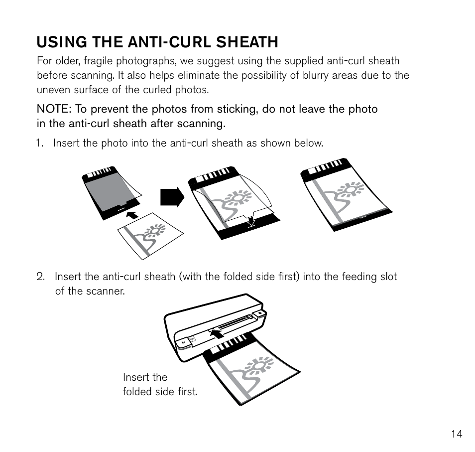 Using the anti-curl sheath | Brookstone Photo Printer User Manual | Page 15 / 28