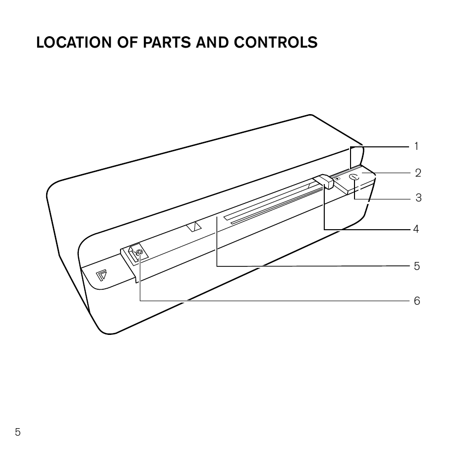 Location of parts and controls | Brookstone Photo Printer User Manual | Page 6 / 28