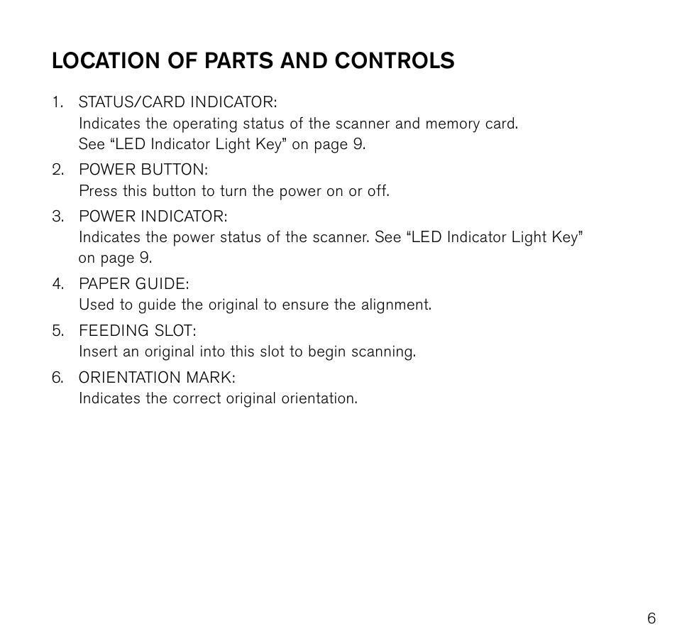 Location of parts and controls | Brookstone Photo Printer User Manual | Page 7 / 28