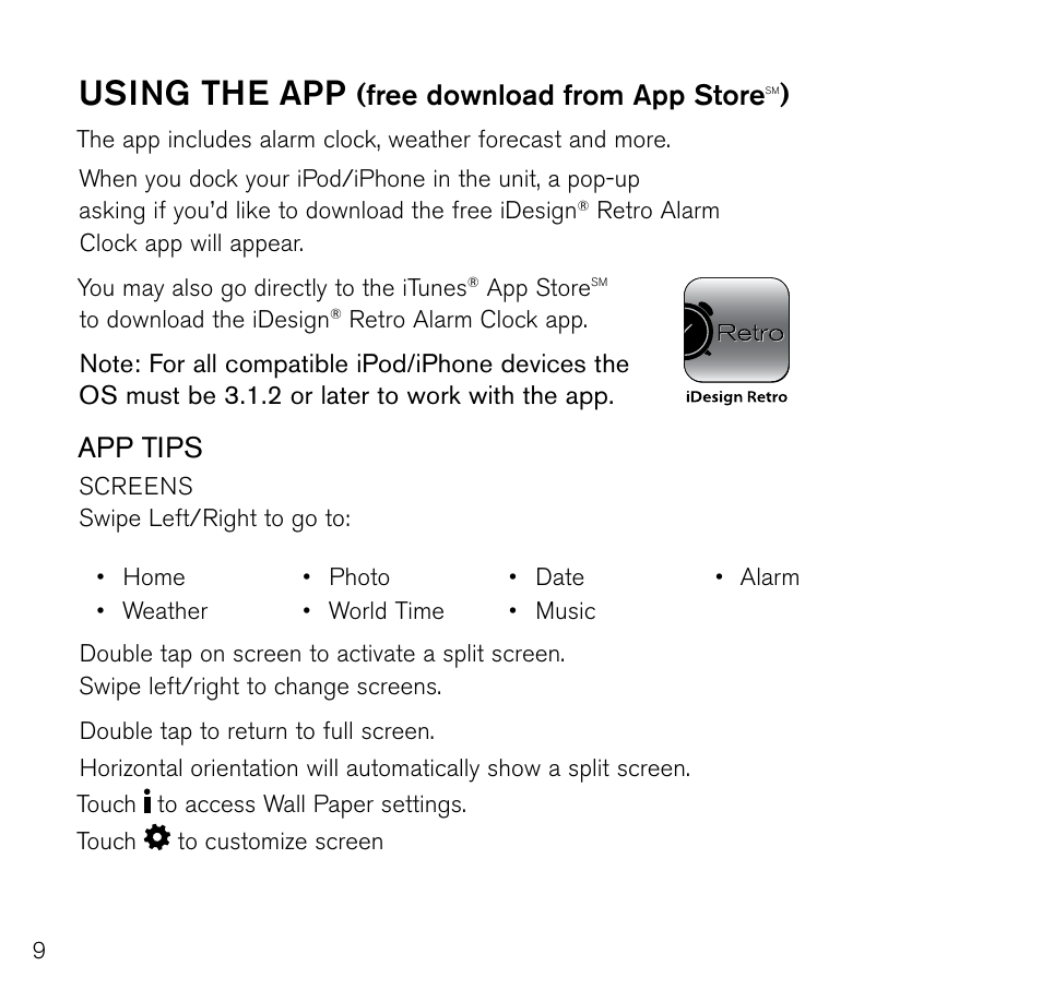 Using the app, Free download from app store, App tips | Brookstone 643403 User Manual | Page 10 / 16