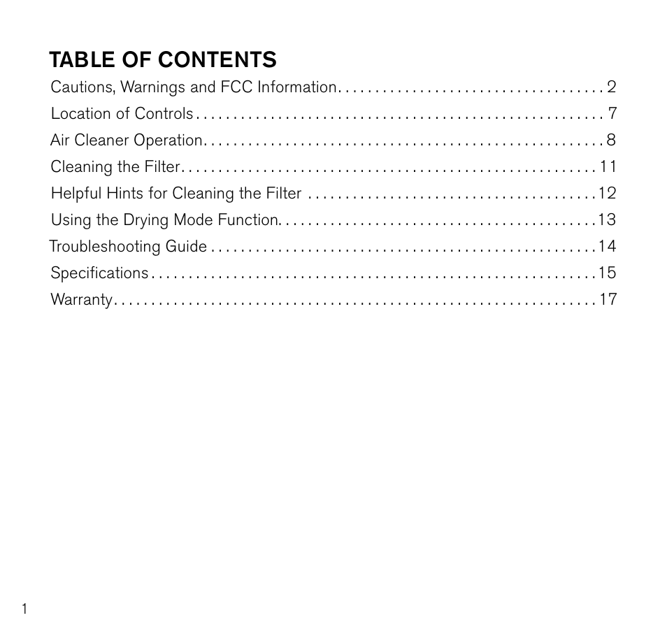 Brookstone Air Cleaner User Manual | Page 2 / 20