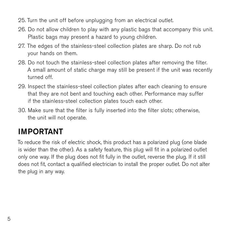 Important | Brookstone Air Cleaner User Manual | Page 6 / 20