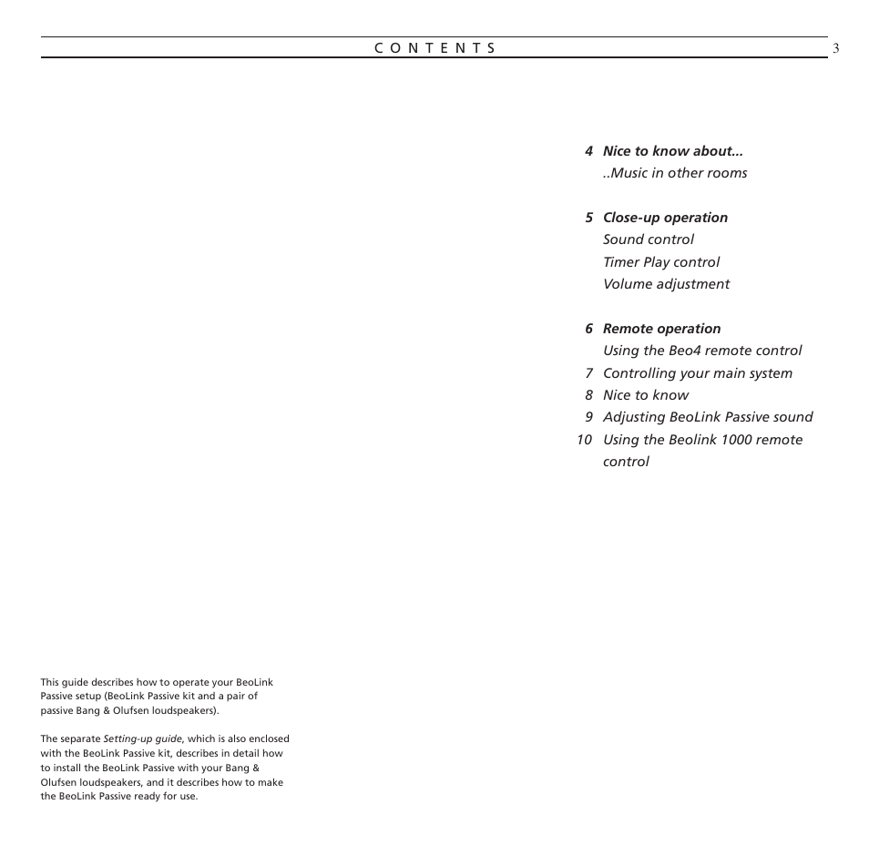 Bang & Olufsen BeoLink Passive - User Guide User Manual | Page 3 / 12