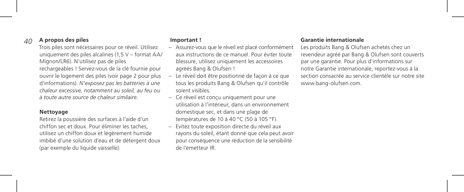 Bang & Olufsen BeoTime - Getting Started User Manual | Page 40 / 104