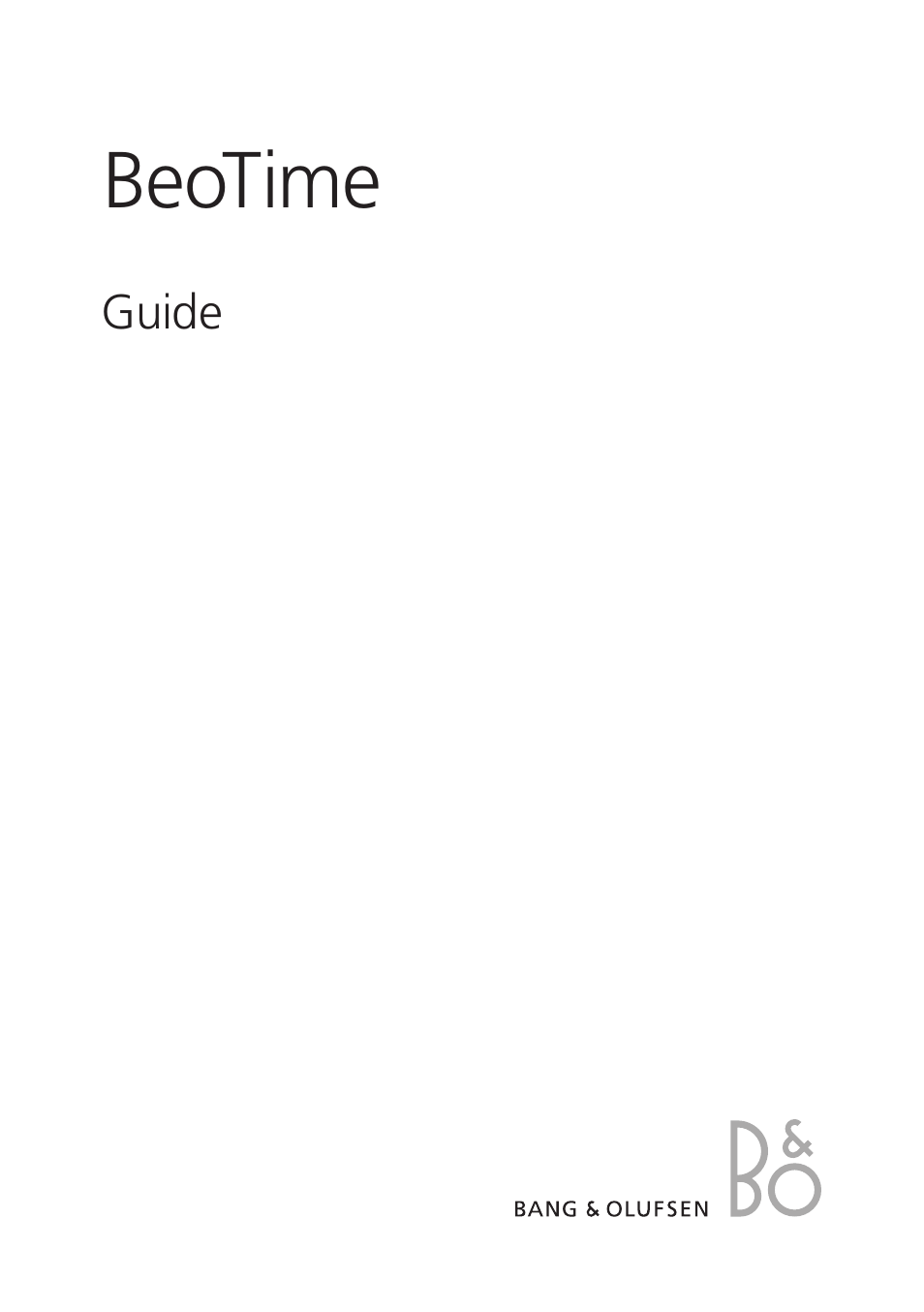 Bang & Olufsen BeoTime - User Guide User Manual | 20 pages