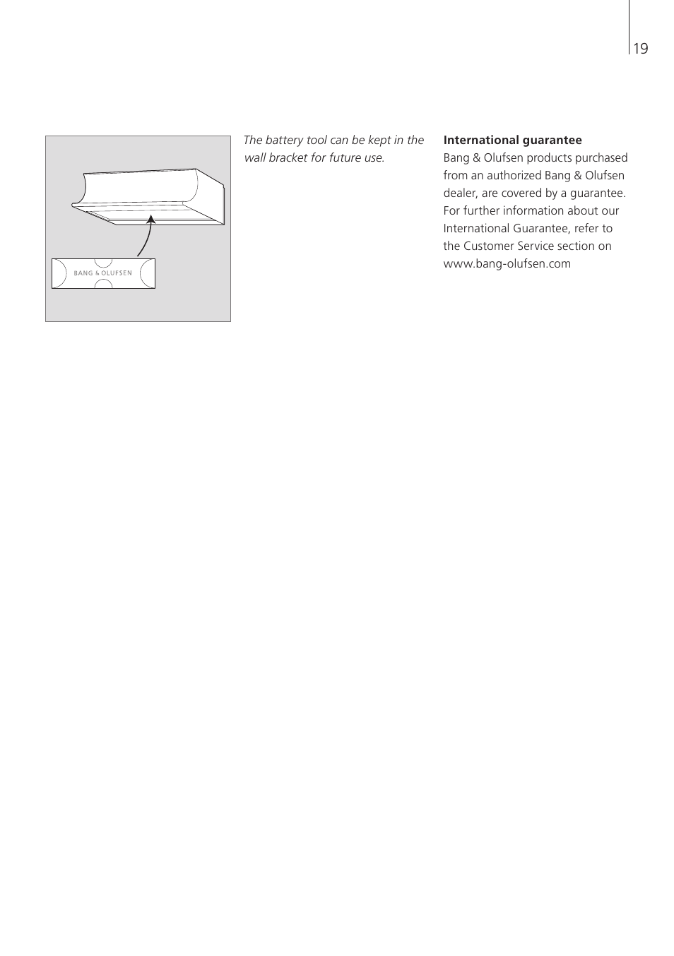 International guarantee | Bang & Olufsen BeoTime - User Guide User Manual | Page 19 / 20