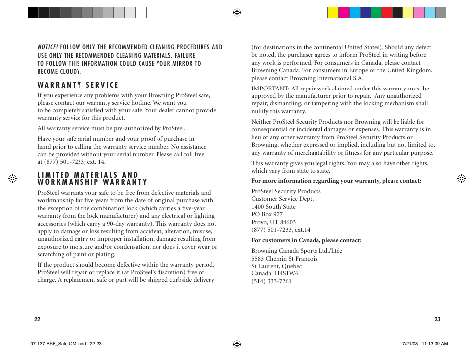 Browning TheftGuard TG41F User Manual | Page 13 / 15