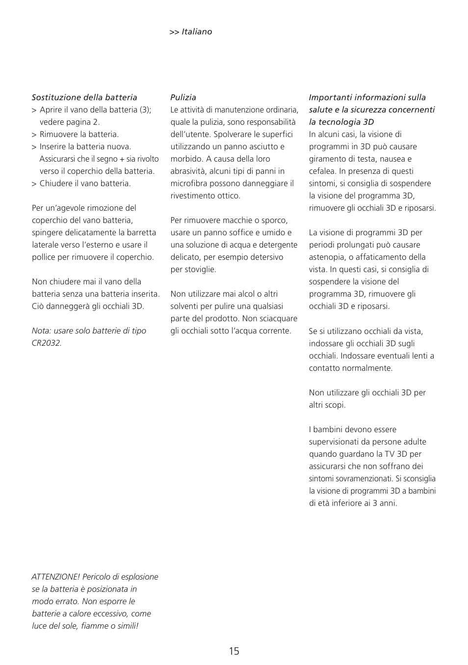 Bang & Olufsen 3D Glasses - User Guide User Manual | Page 15 / 59