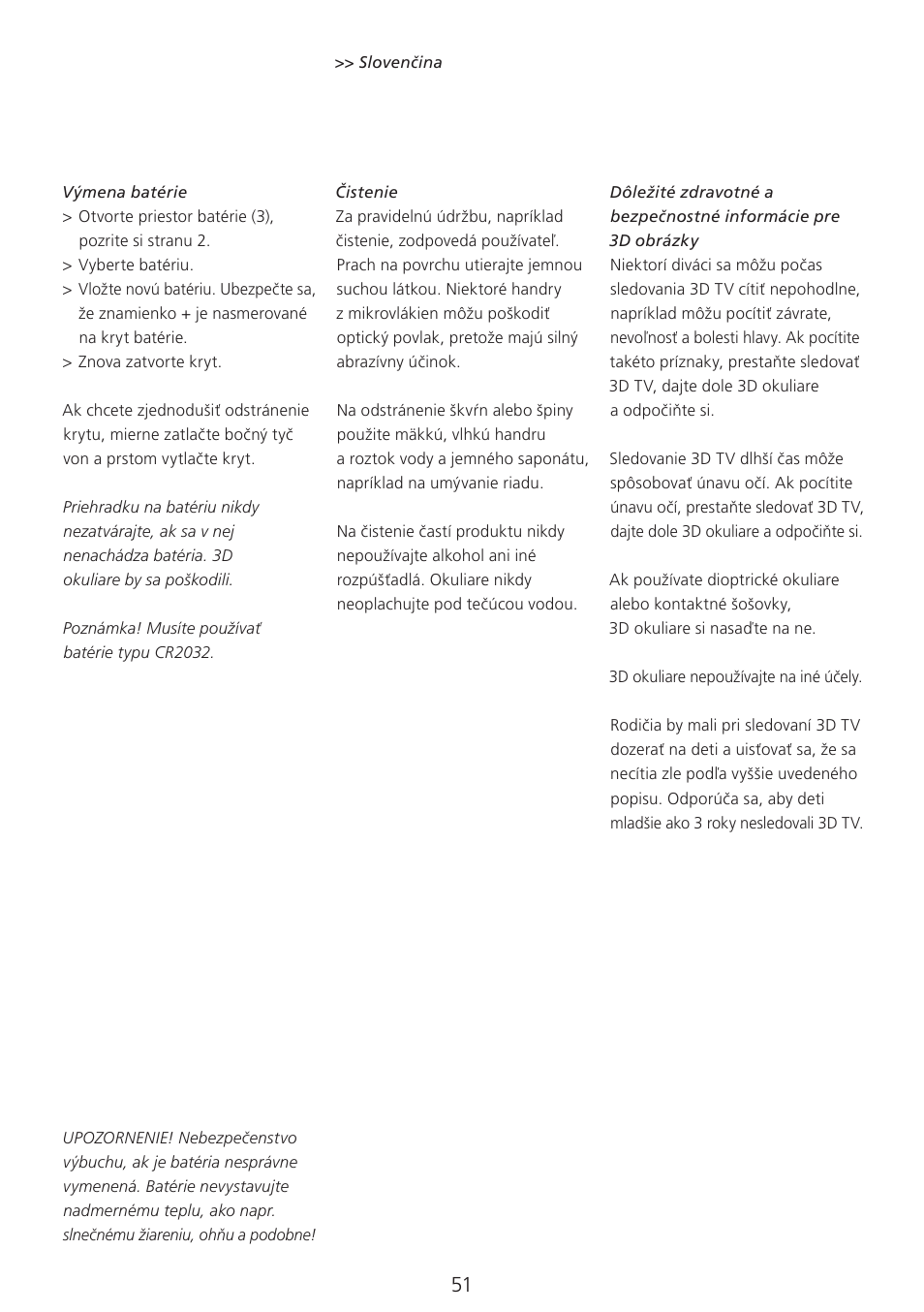 Bang & Olufsen 3D Glasses - User Guide User Manual | Page 51 / 59