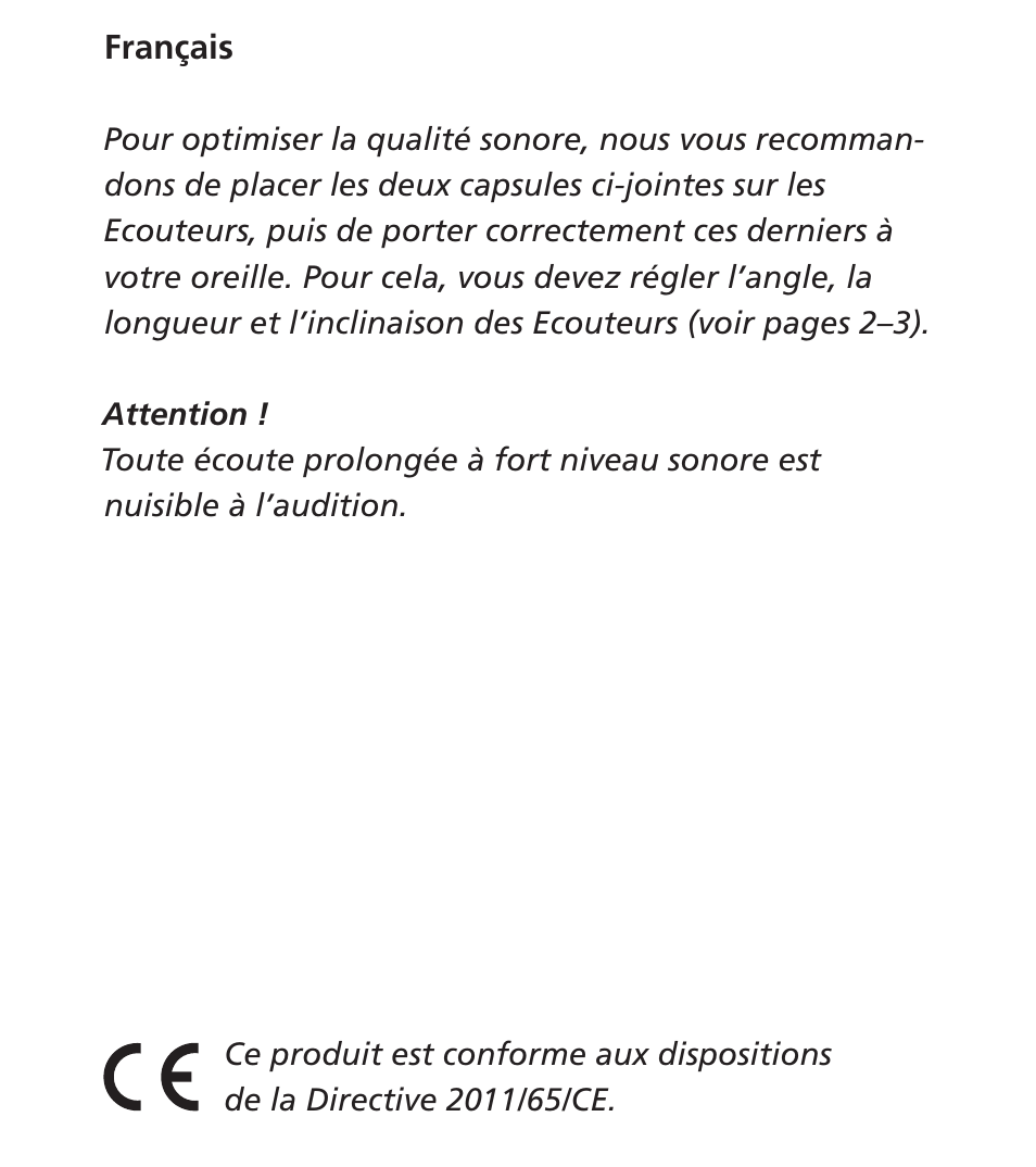 Français | Bang & Olufsen Earphones_A8 - User Guide User Manual | Page 6 / 16