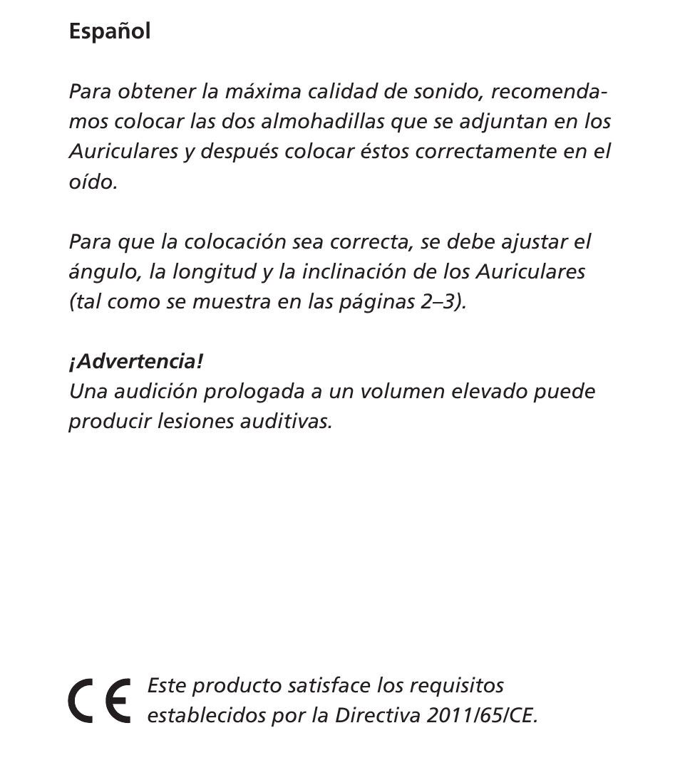 Español | Bang & Olufsen Earphones_A8 - User Guide User Manual | Page 8 / 16