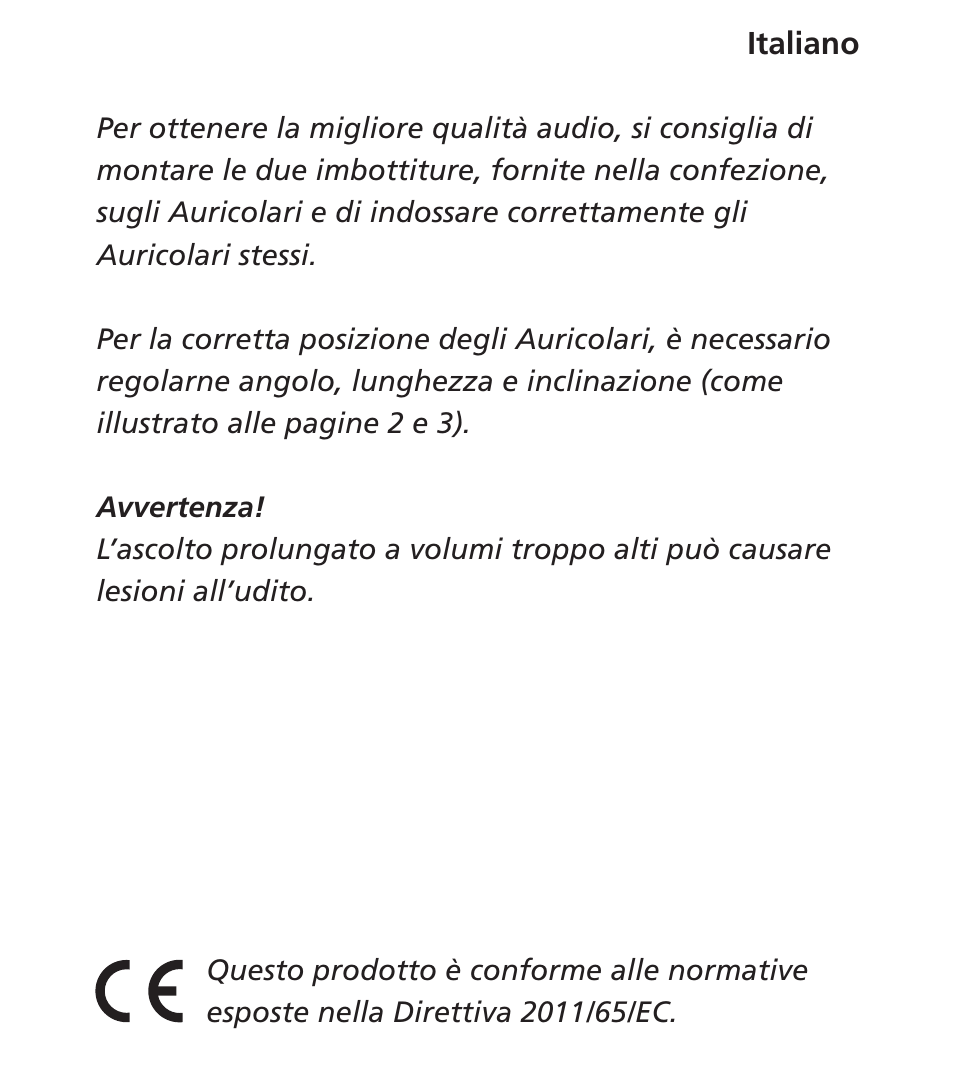 Italiano | Bang & Olufsen Earphones_A8 - User Guide User Manual | Page 9 / 16