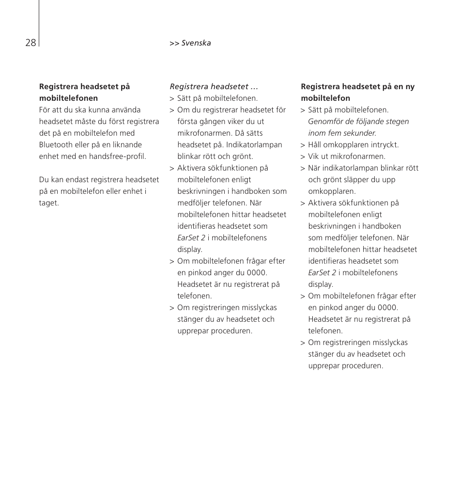 Bang & Olufsen EarSet 2 - User Guide User Manual | Page 28 / 124