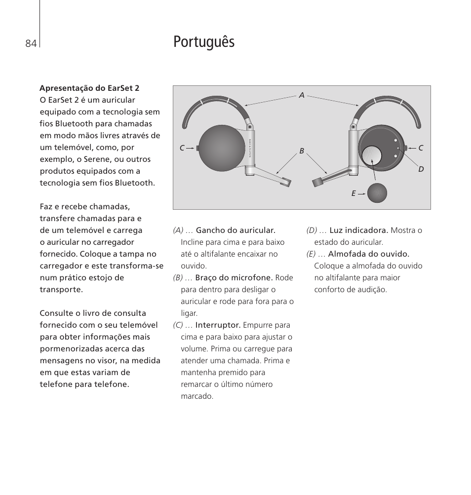 Português | Bang & Olufsen EarSet 2 - User Guide User Manual | Page 84 / 124