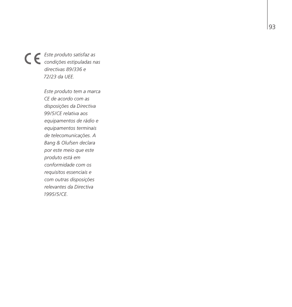 Bang & Olufsen EarSet 2 - User Guide User Manual | Page 93 / 124
