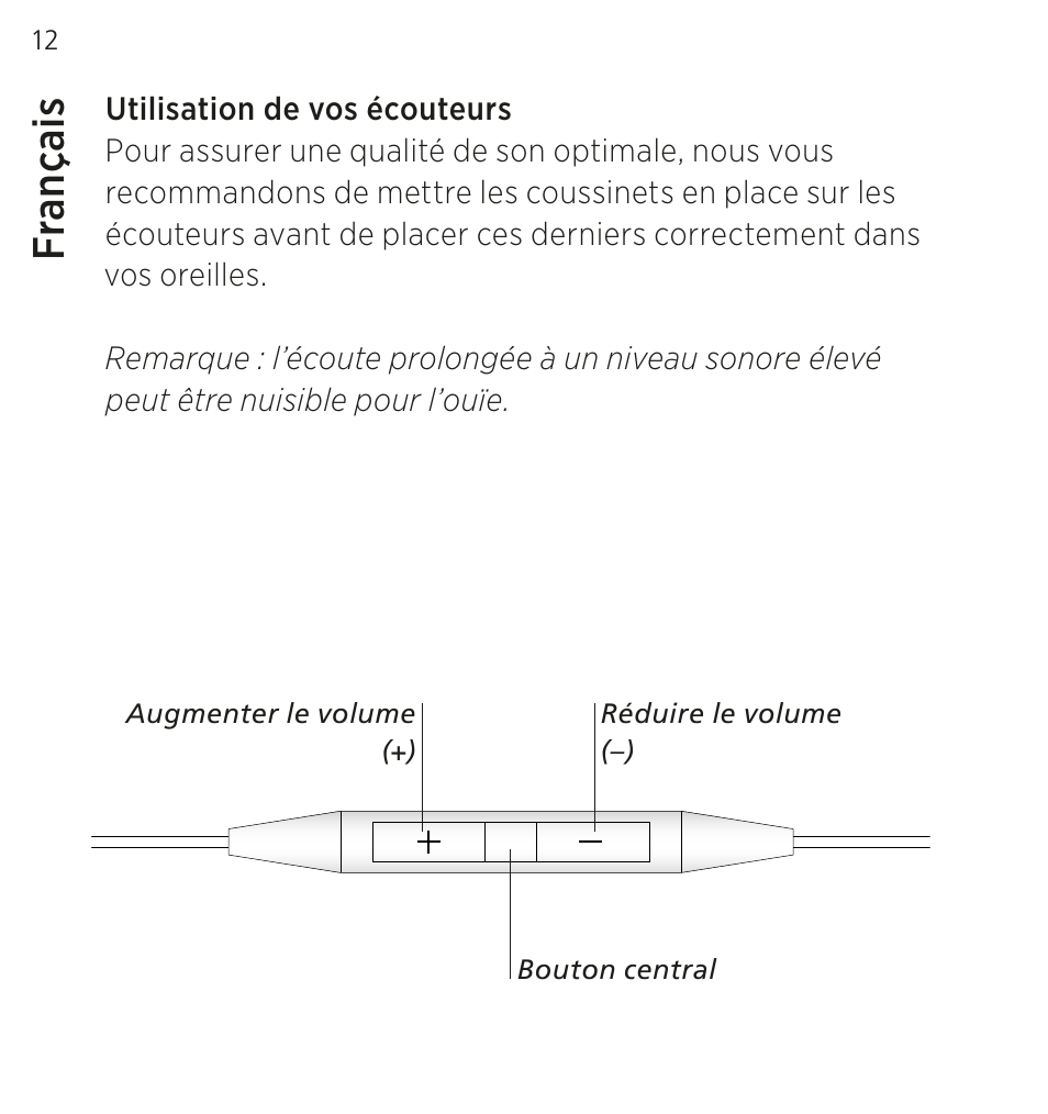 Français, Fr an ça is | Bang & Olufsen EarSet 3i - User Guide User Manual | Page 12 / 56