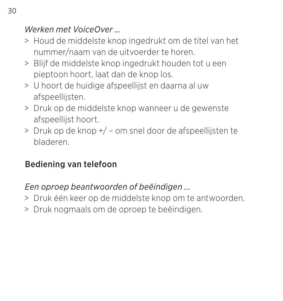 Bang & Olufsen EarSet 3i - User Guide User Manual | Page 30 / 56