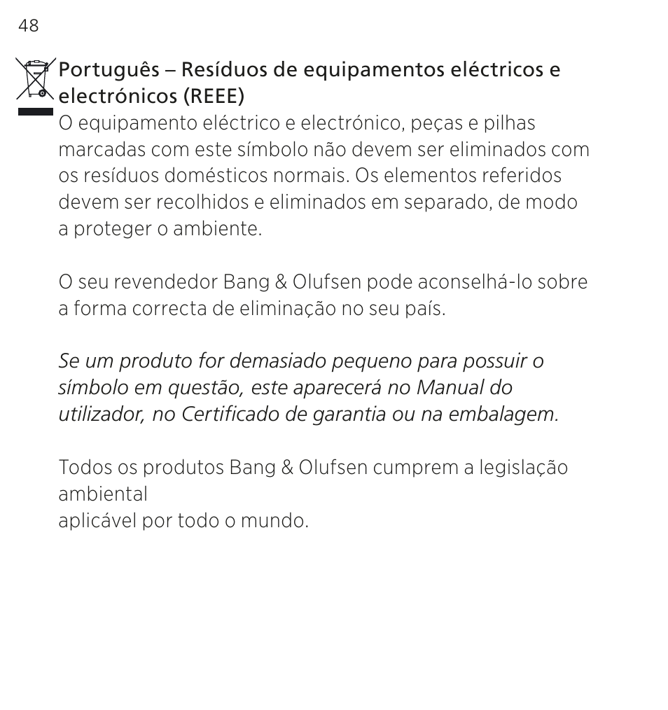 Bang & Olufsen EarSet 3i - User Guide User Manual | Page 48 / 56