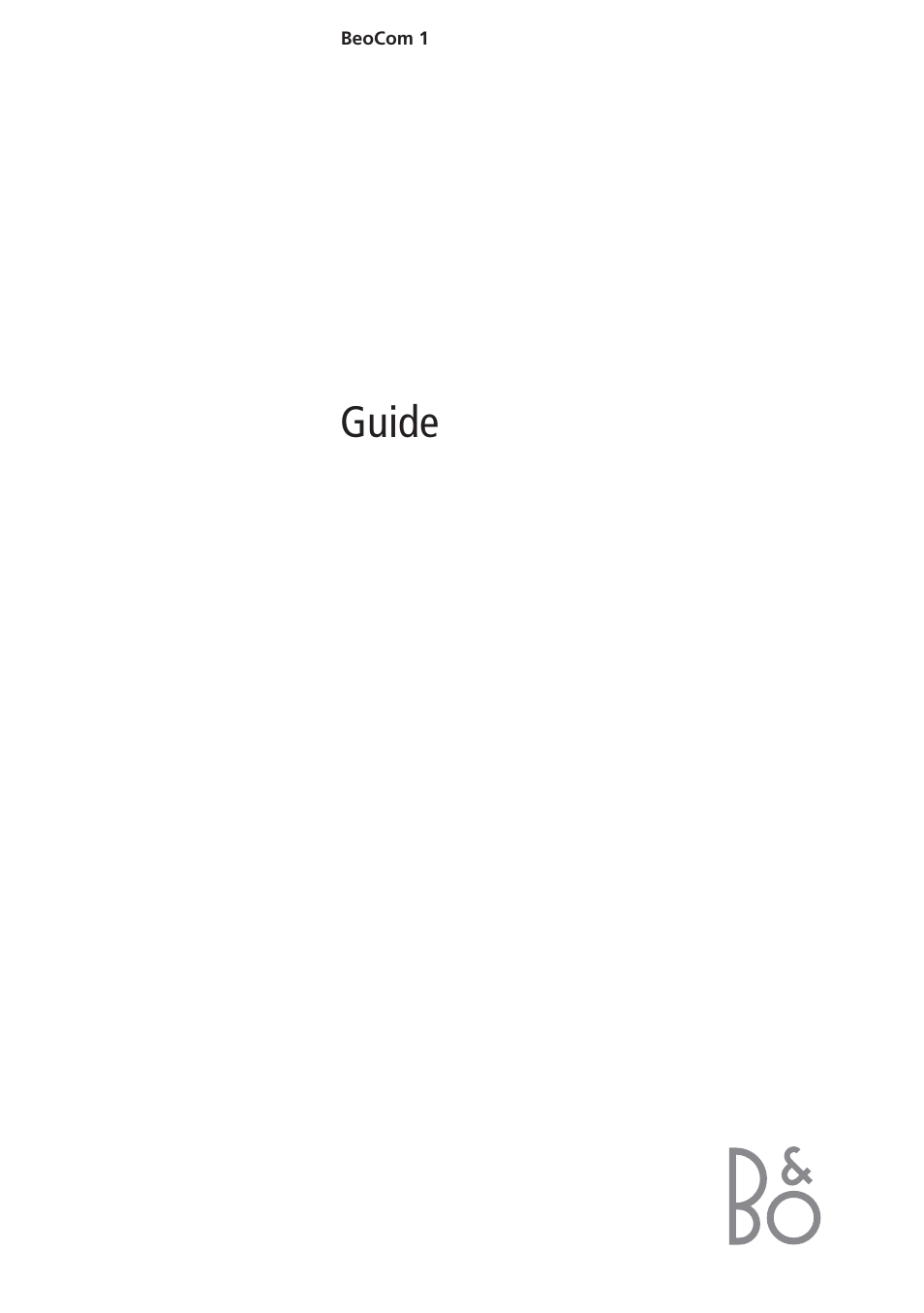 Bang & Olufsen BeoCom 1 - User Guide User Manual | 68 pages