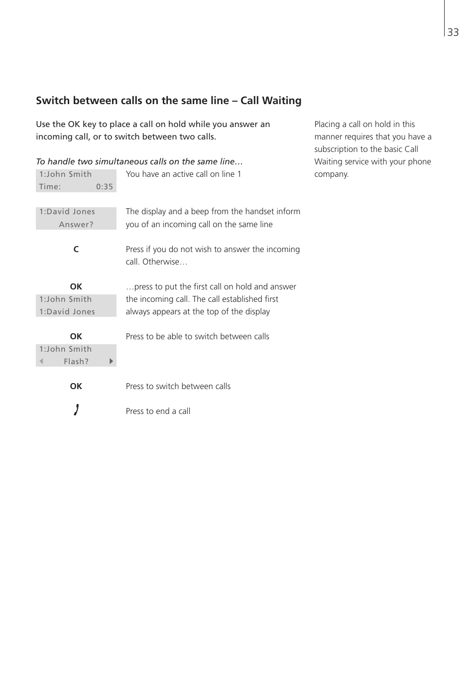 Bang & Olufsen BeoCom 1 - User Guide User Manual | Page 33 / 68