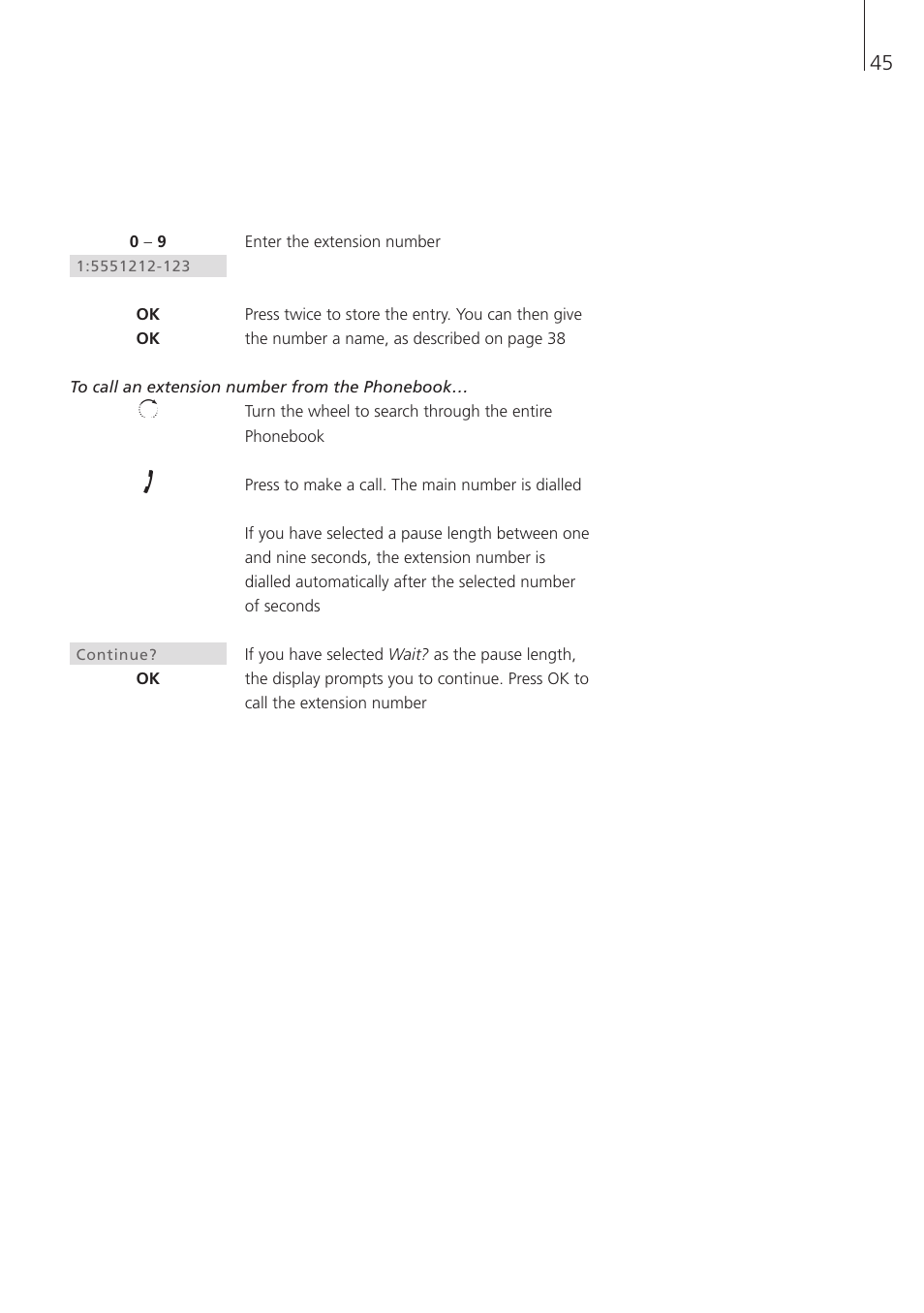Bang & Olufsen BeoCom 1 - User Guide User Manual | Page 45 / 68
