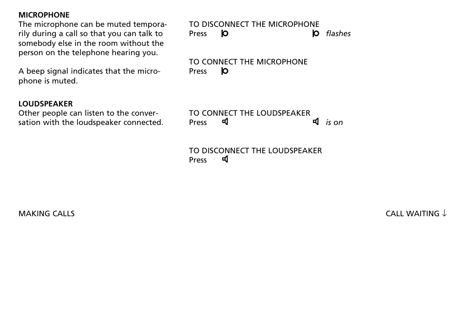 Microphone, Loudspeaker | Bang & Olufsen BeoCom 2500 - User Guide User Manual | Page 12 / 38