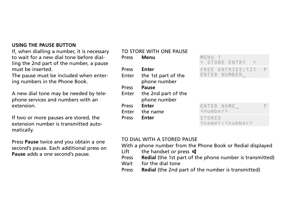 Using the pause button | Bang & Olufsen BeoCom 2500 - User Guide User Manual | Page 25 / 38