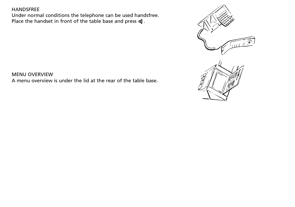 Handsfree, Menu overview | Bang & Olufsen BeoCom 2500 - User Guide User Manual | Page 3 / 38