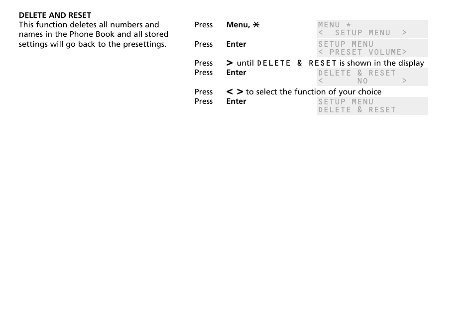 Delete and reset | Bang & Olufsen BeoCom 2500 - User Guide User Manual | Page 32 / 38