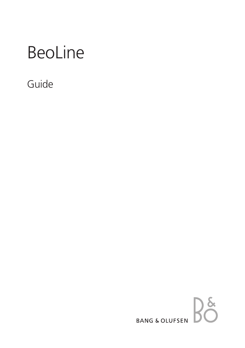 Bang & Olufsen BeoLine - User Guide User Manual | 32 pages
