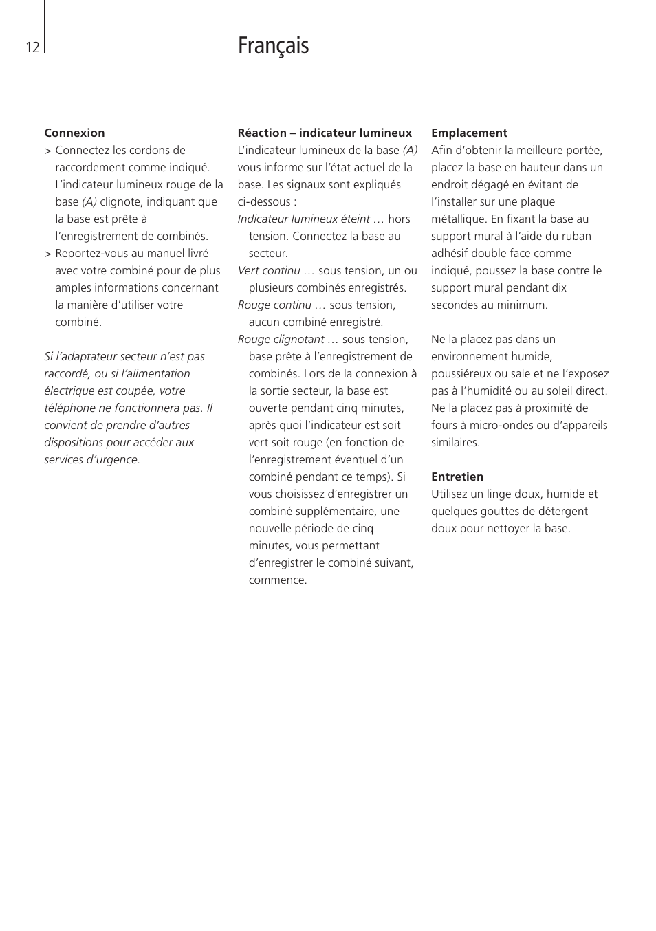 Français | Bang & Olufsen BeoLine - User Guide User Manual | Page 12 / 32