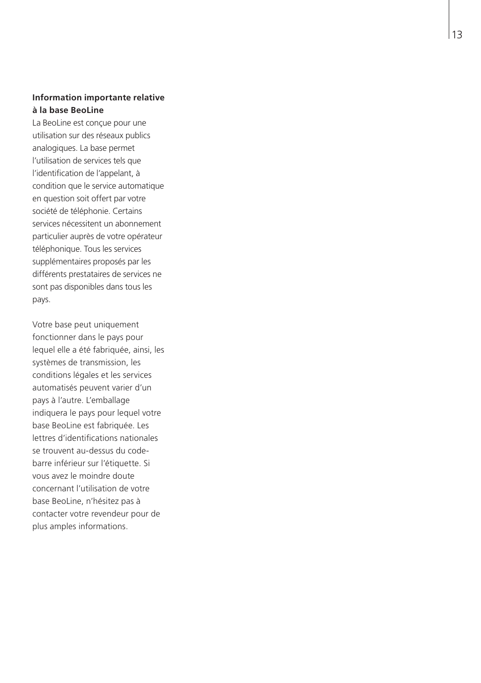 Bang & Olufsen BeoLine - User Guide User Manual | Page 13 / 32
