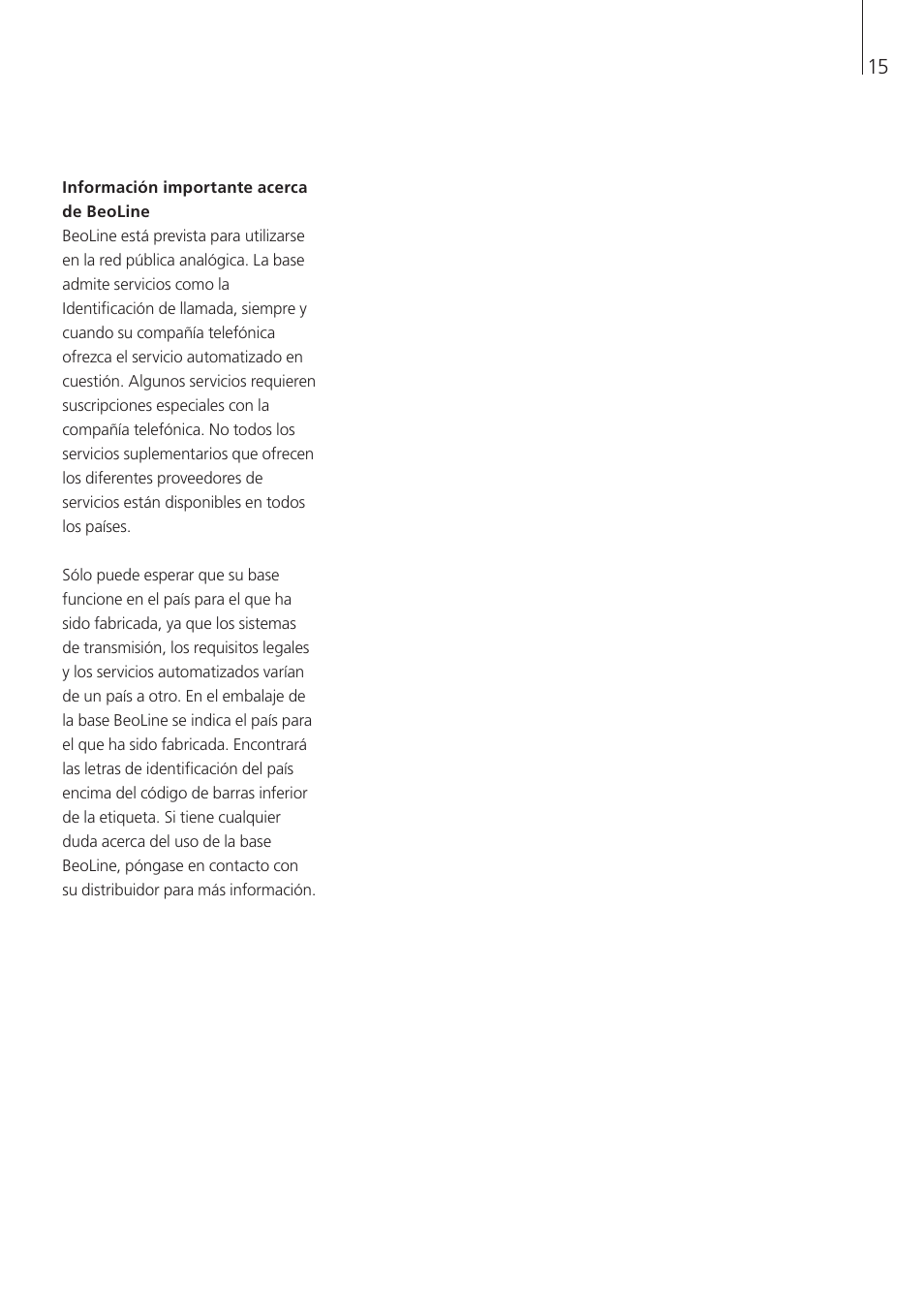 Bang & Olufsen BeoLine - User Guide User Manual | Page 15 / 32