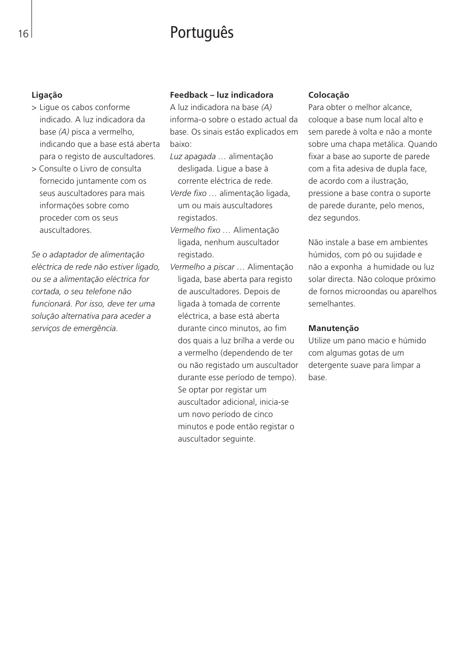 Português | Bang & Olufsen BeoLine - User Guide User Manual | Page 16 / 32