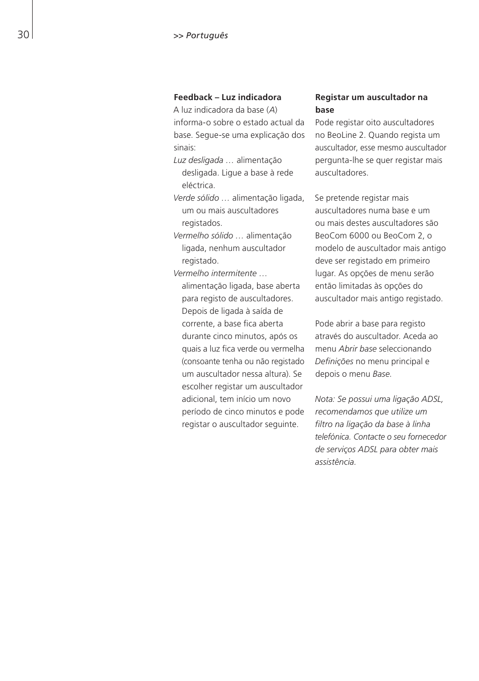 Bang & Olufsen BeoLine 2 - User Guide User Manual | Page 30 / 56