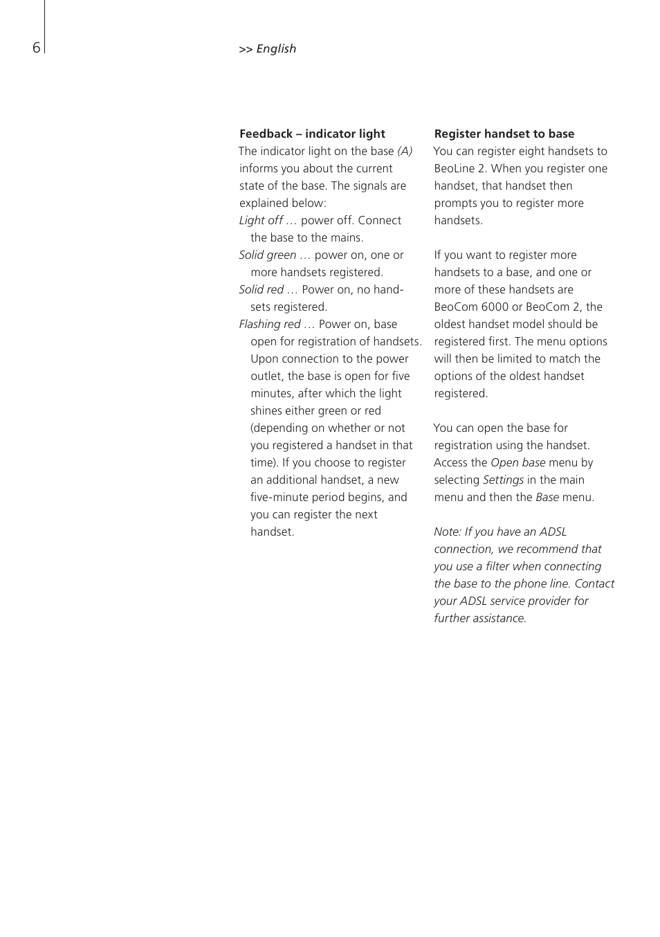 Bang & Olufsen BeoLine 2 - User Guide User Manual | Page 6 / 56