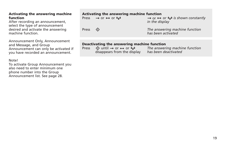 Activating the answering machine function | Bang & Olufsen BeoTalk 1200 - User Guide User Manual | Page 20 / 44