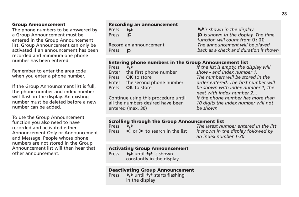 Group announcement | Bang & Olufsen BeoTalk 1200 - User Guide User Manual | Page 29 / 44