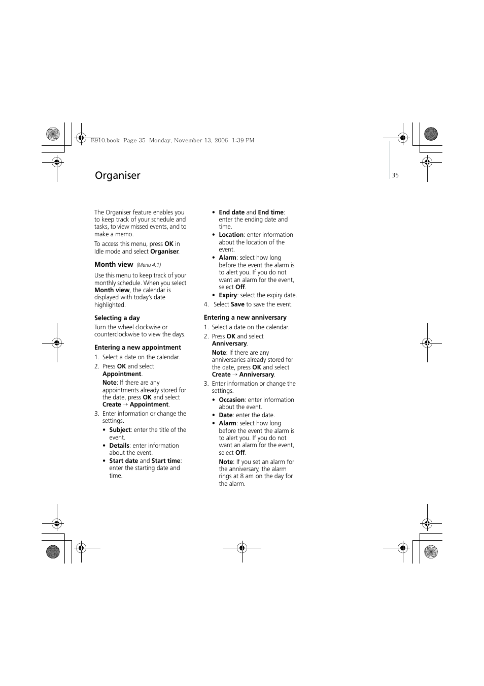 Organiser | Bang & Olufsen Serene - User Guide User Manual | Page 38 / 76