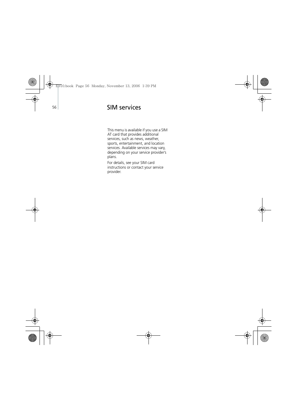 Sim services | Bang & Olufsen Serene - User Guide User Manual | Page 59 / 76