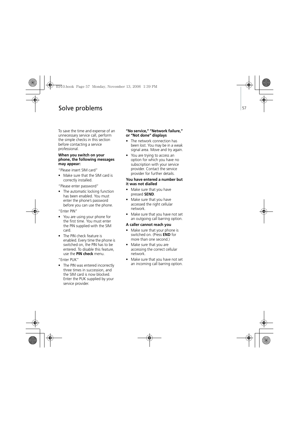 Solve problems | Bang & Olufsen Serene - User Guide User Manual | Page 60 / 76