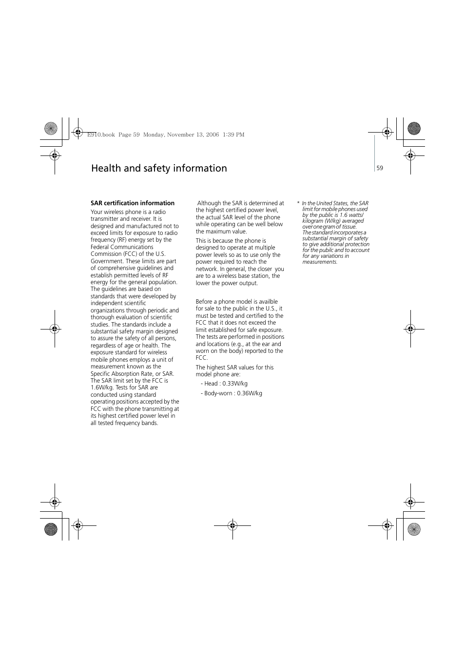 Health and safety information | Bang & Olufsen Serene - User Guide User Manual | Page 62 / 76