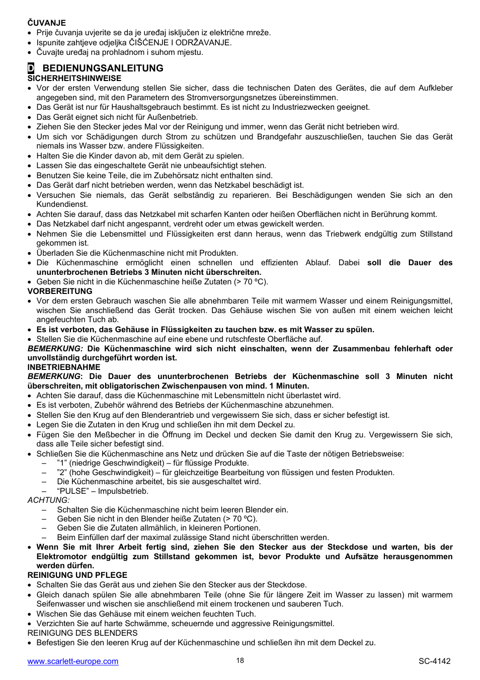 Scarlett SC-4142 User Manual | Page 18 / 19