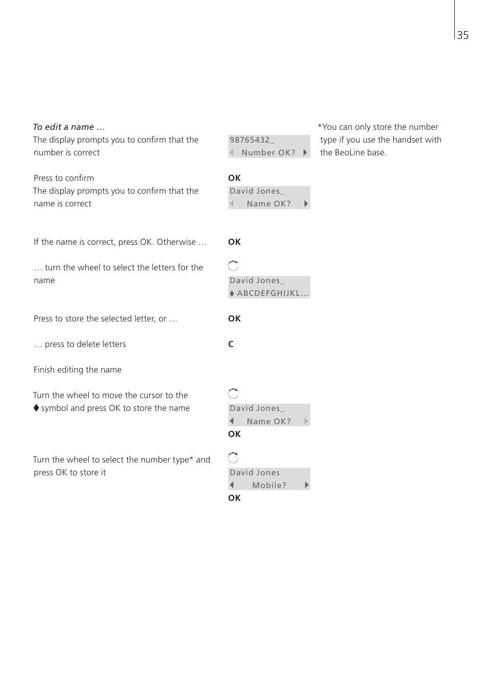 Bang & Olufsen BeoCom 6000 - User Guide User Manual | Page 35 / 56