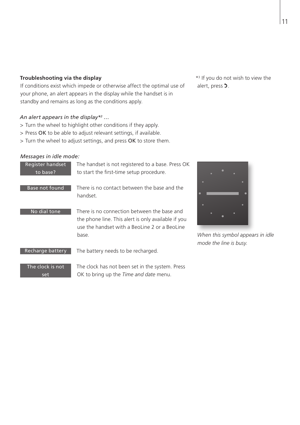 Bang & Olufsen BeoCom 5 - User Guide User Manual | Page 11 / 76