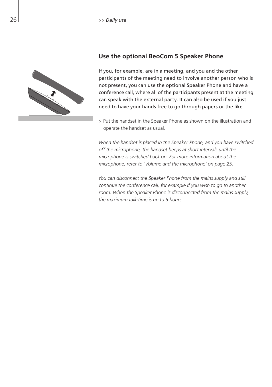 Bang & Olufsen BeoCom 5 - User Guide User Manual | Page 26 / 76