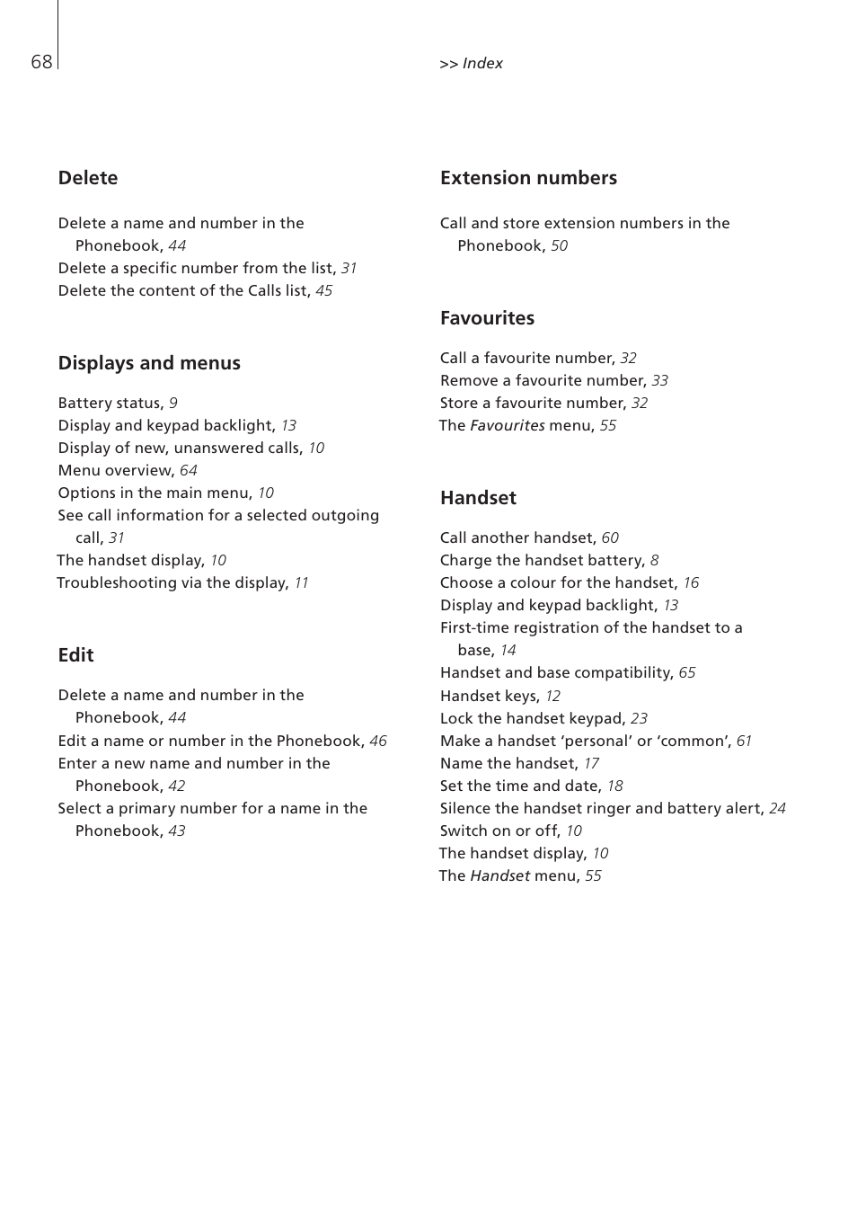 Bang & Olufsen BeoCom 5 - User Guide User Manual | Page 68 / 76