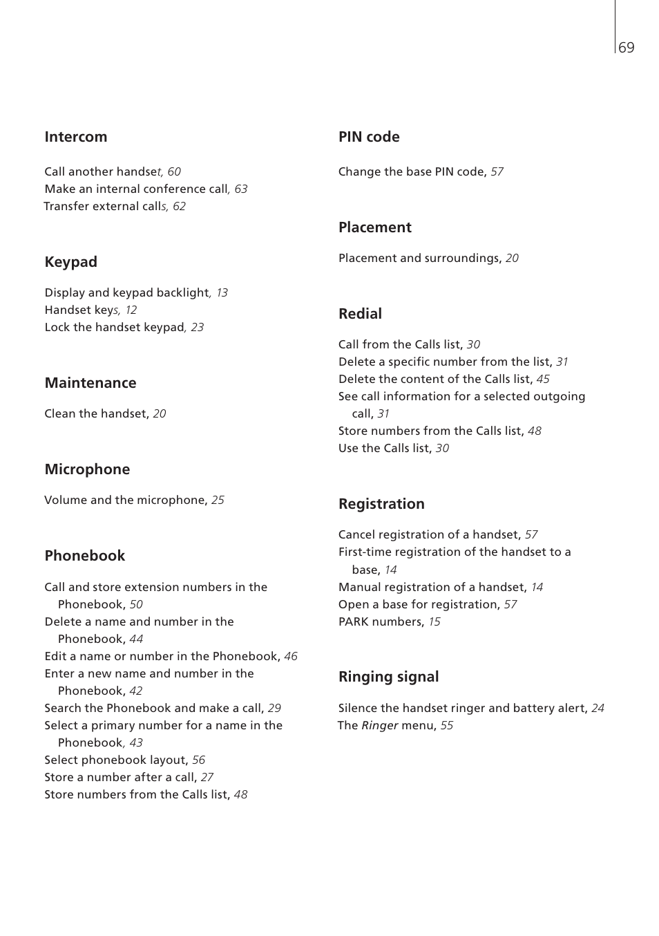 Bang & Olufsen BeoCom 5 - User Guide User Manual | Page 69 / 76